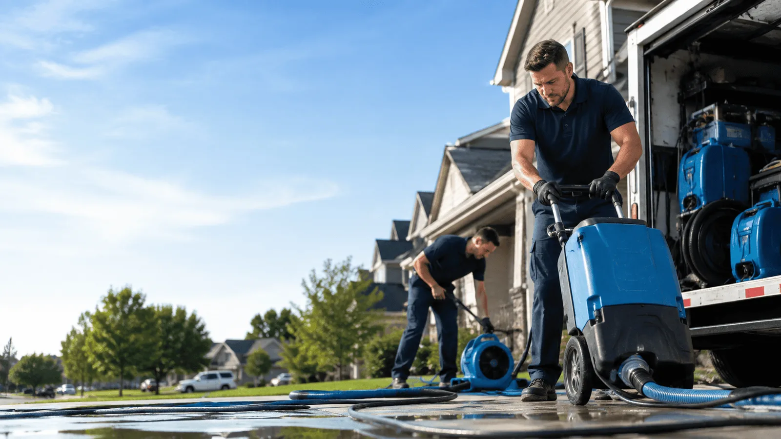 Burst Pipe Damage Cleanup being performed in Helena West Helena, AR